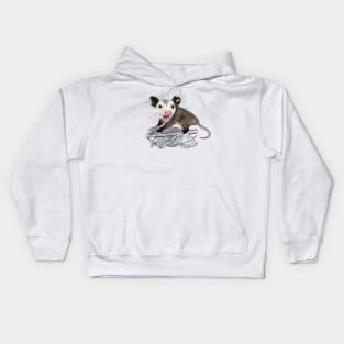 Baby Opossum-white Kids Hoodie